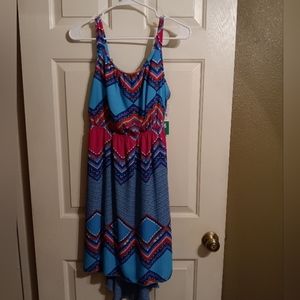 Paper Doll Girls High Low Hem NWT size 16(Girls) Blue/ Fushia